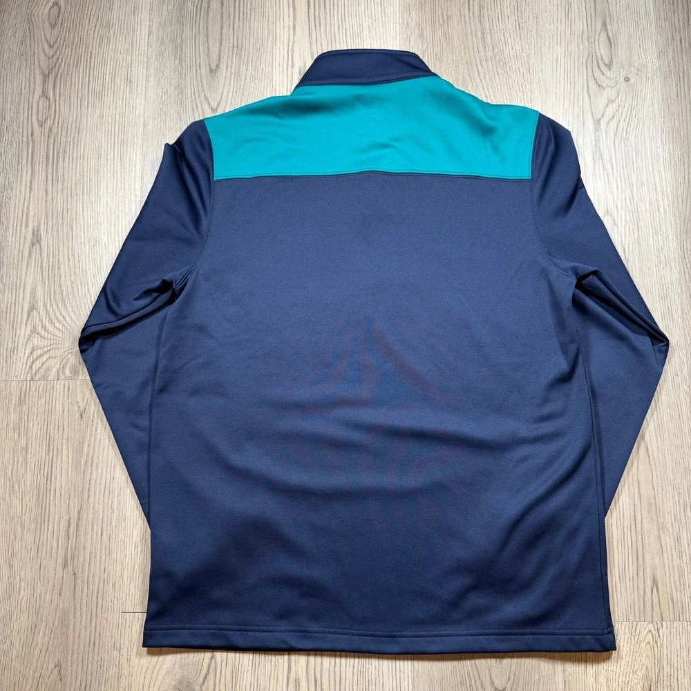 Seattle Mariners MLB Quarter Zip Pullover Navy Teal Mens Large Performance L NWT